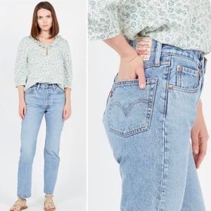 Levis 501 Original Jeans Pant High Rise Premium Denim Straight Leg Button Fly